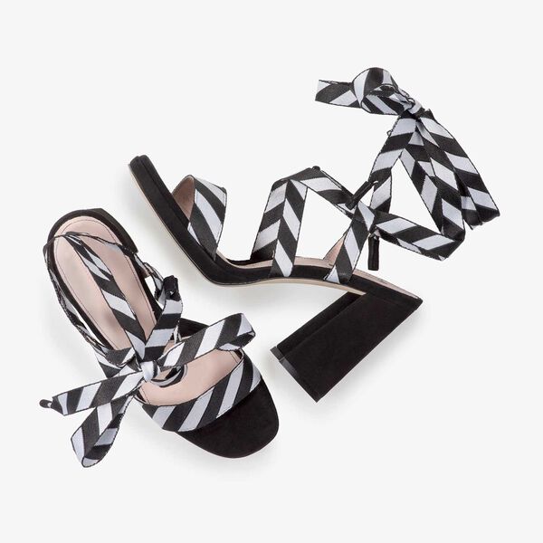 Black high-heeled sandal