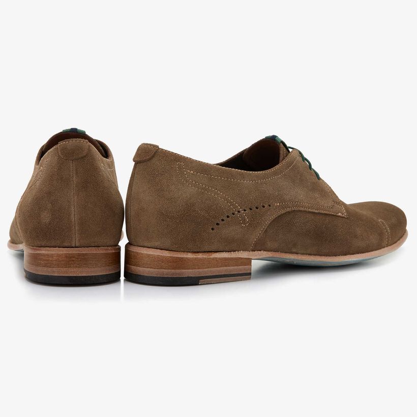 Floris van Bommel sand coloured suede men's lace-up shoe