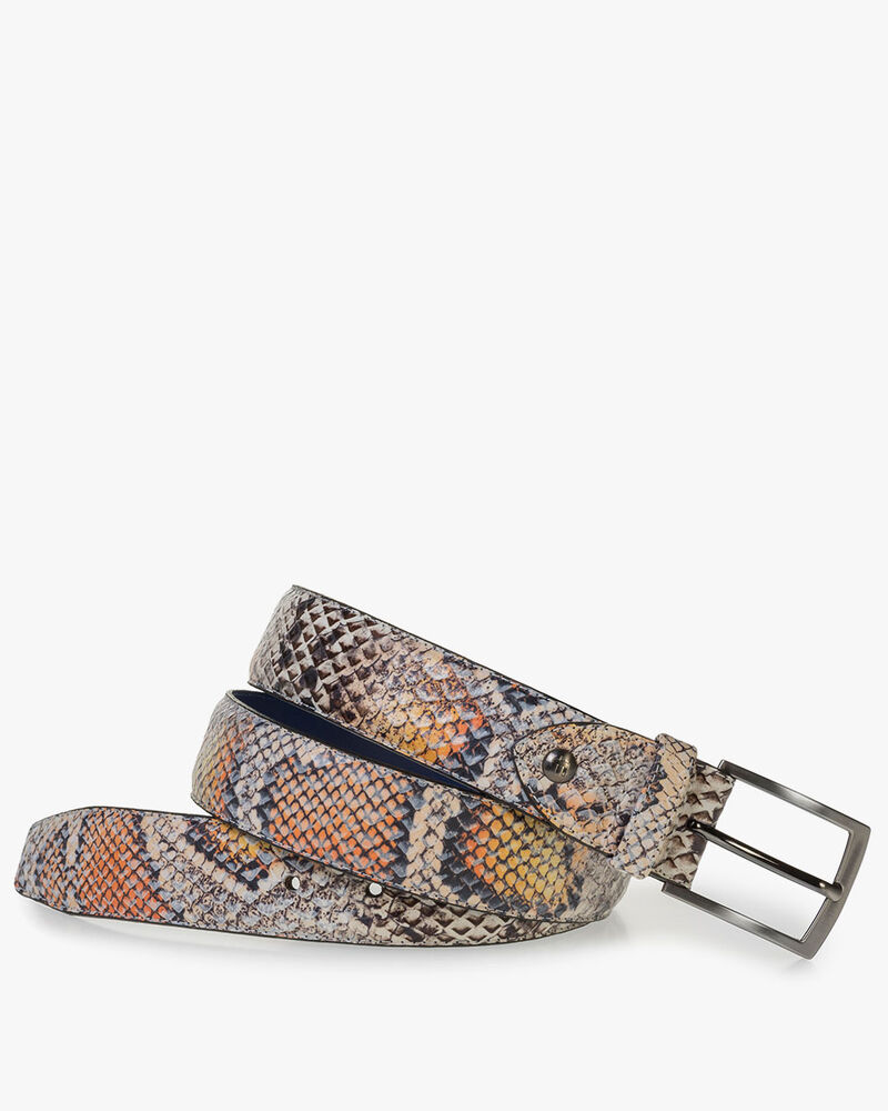 Premium belt orange snake print	