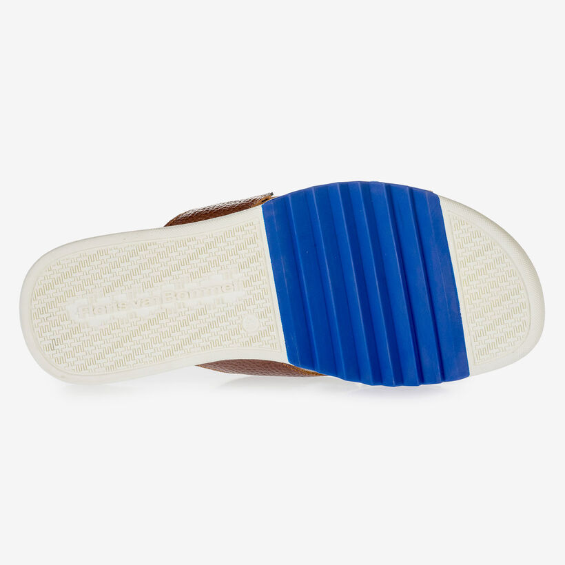 Calf leather cross strap slipper