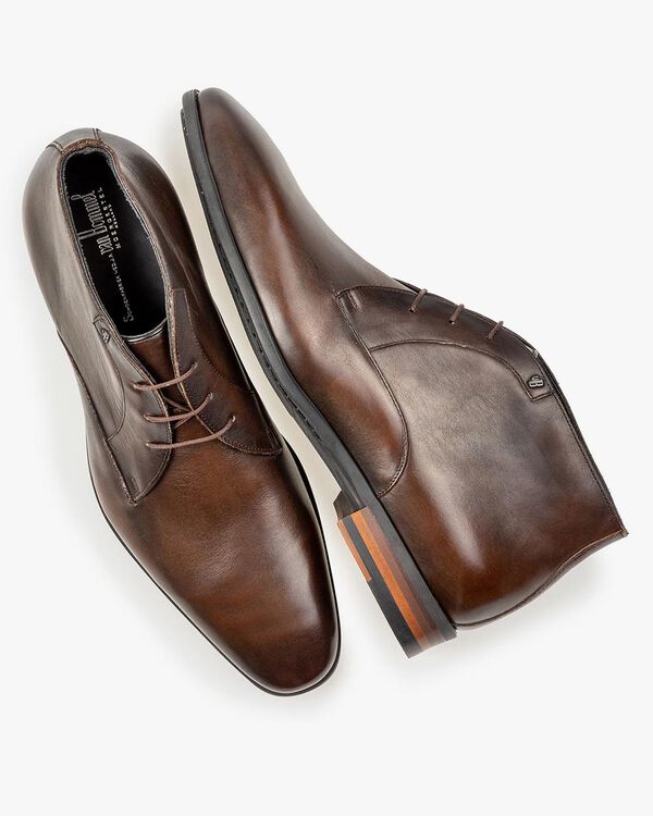 Lace shoe calf leather dark brown