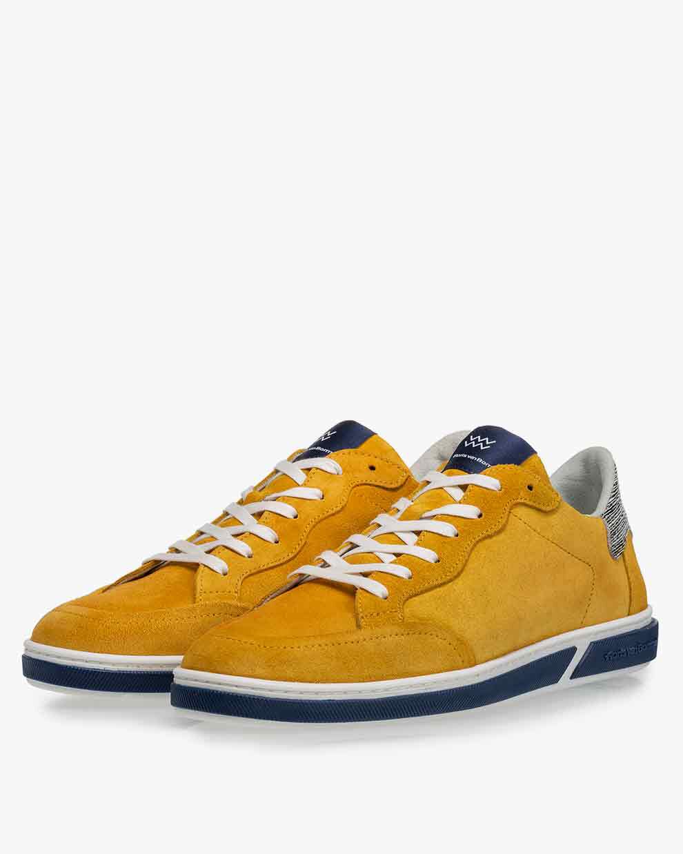 Yellow suede trainers on sale