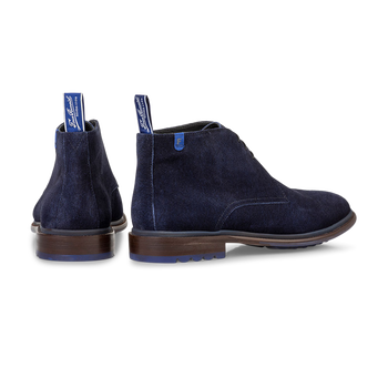Lace boot suede dark blue