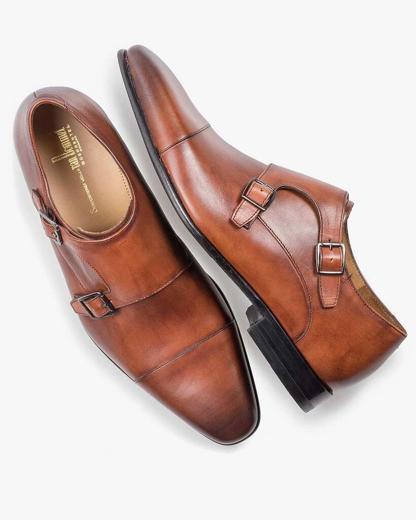 Cognac leather monk strap