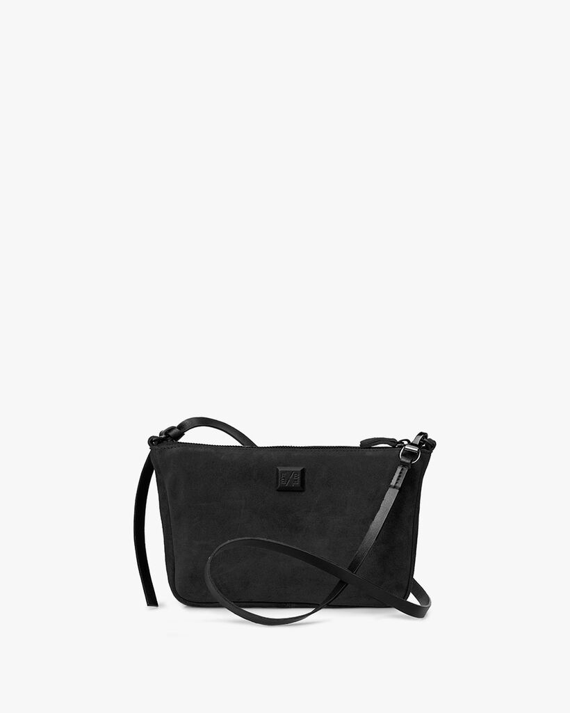 Cross body bag suede leather black