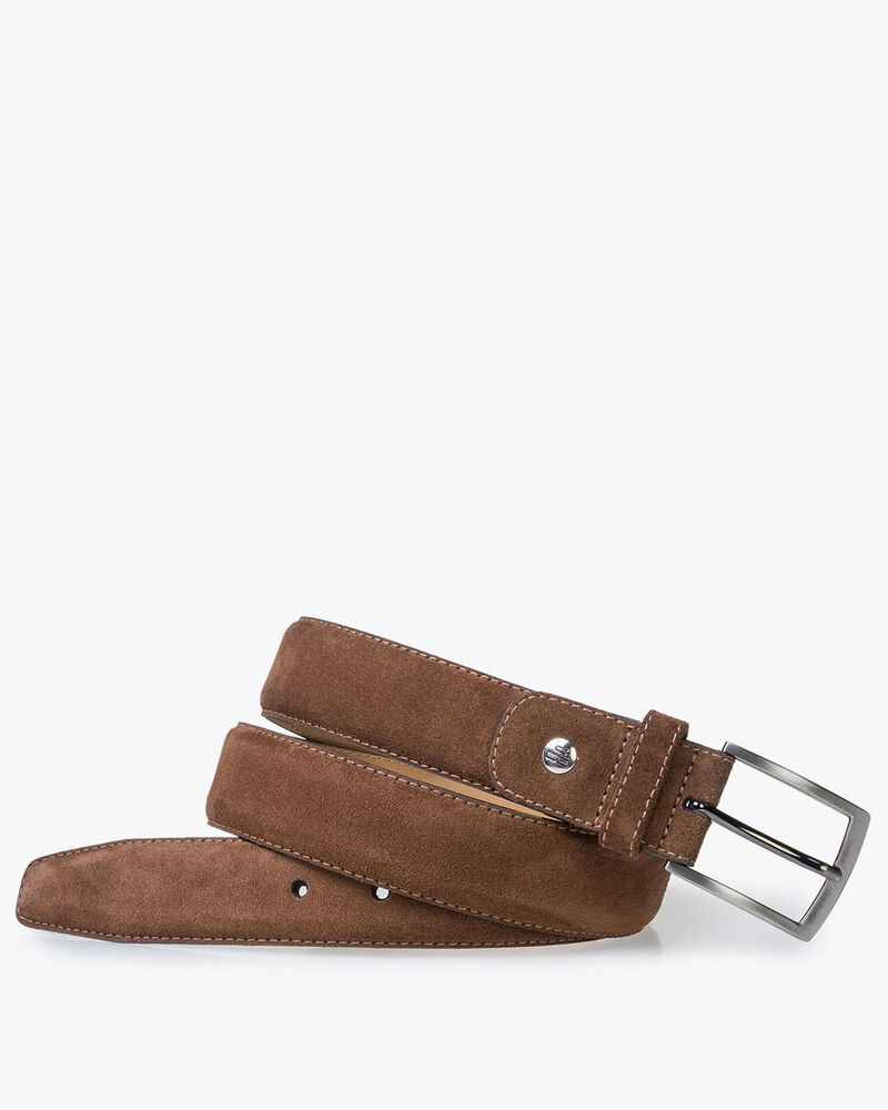 Belt suede leather brown