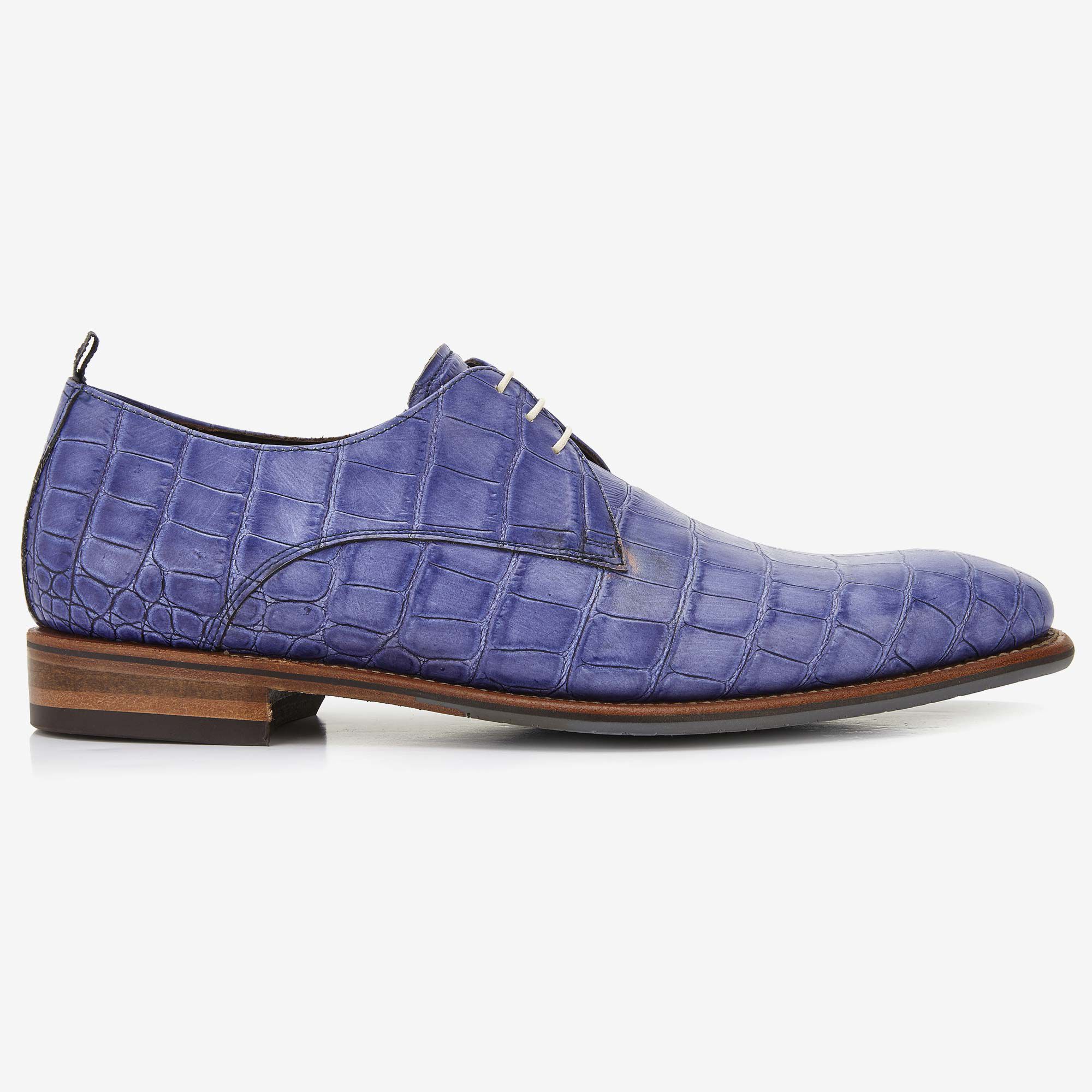 Blue top crocodile shoes