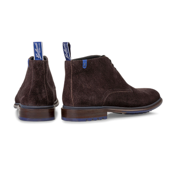 Lace boot suede dark brown