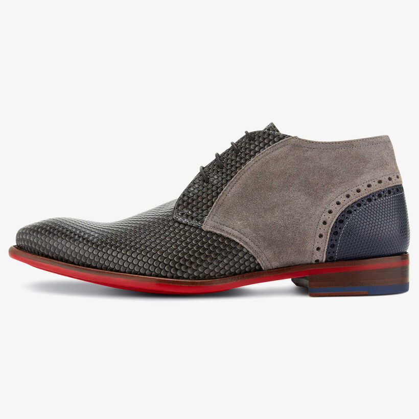 Floris van Bommel leather men’s lace boot grey