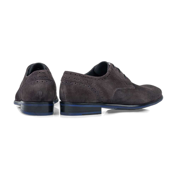 Lace shoe suede dark grey