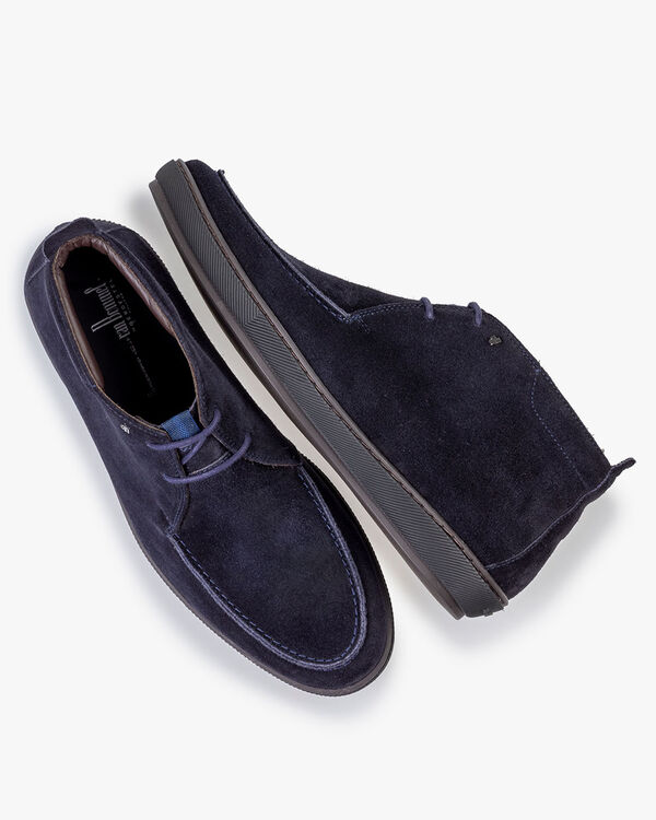 Lace boot suede dark blue