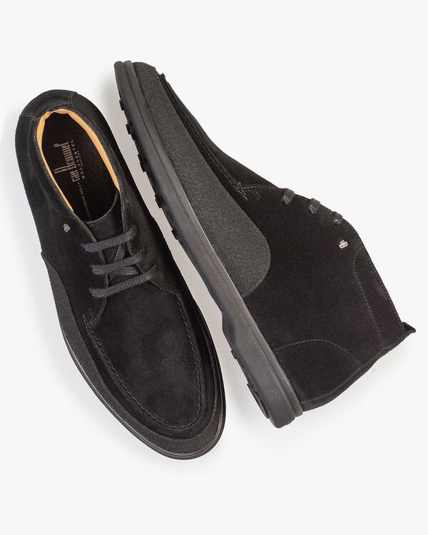 Mid-high suede leather lace boot