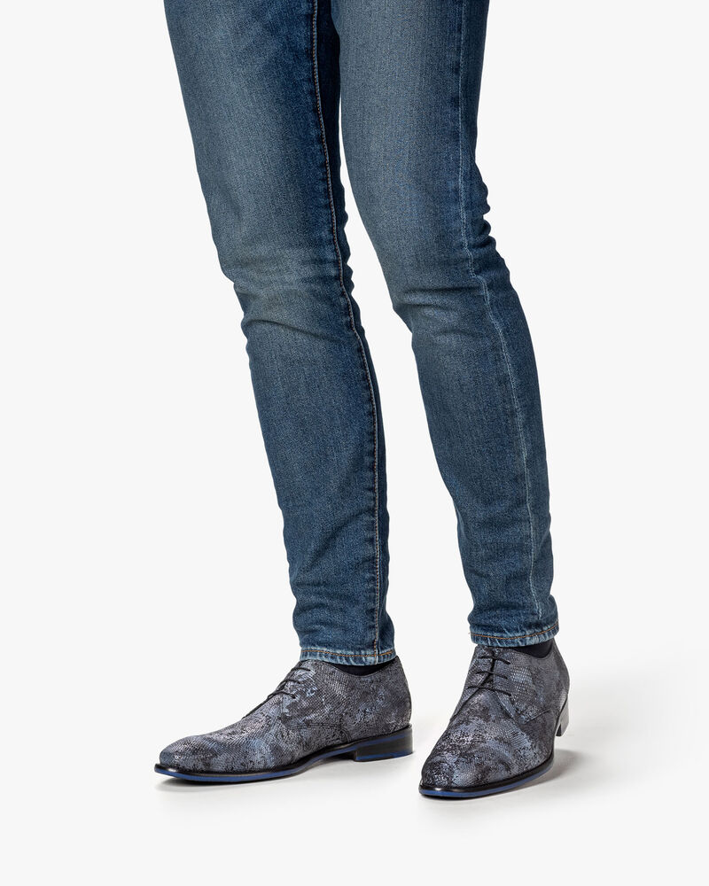 Lace shoe suede blue