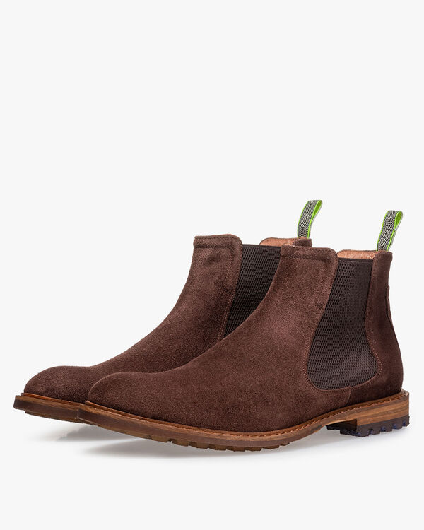 Chelsea boot suede dark brown