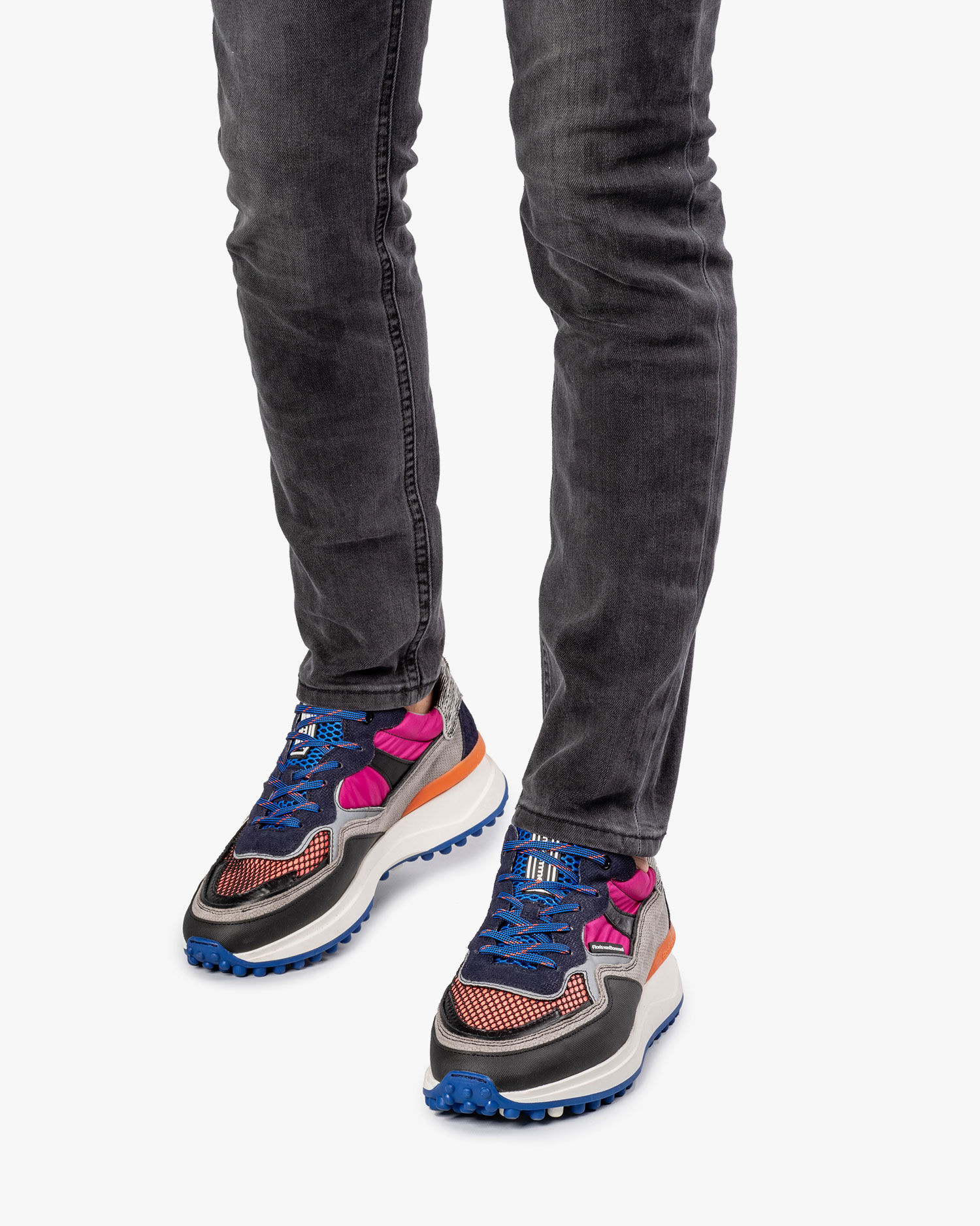 Floris vanBommel Sneaker 16339/14 Geel Suede Combi - Bormans Modeschoenen