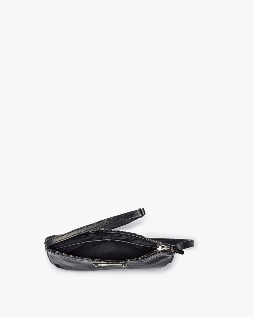 Black leather cross body bag