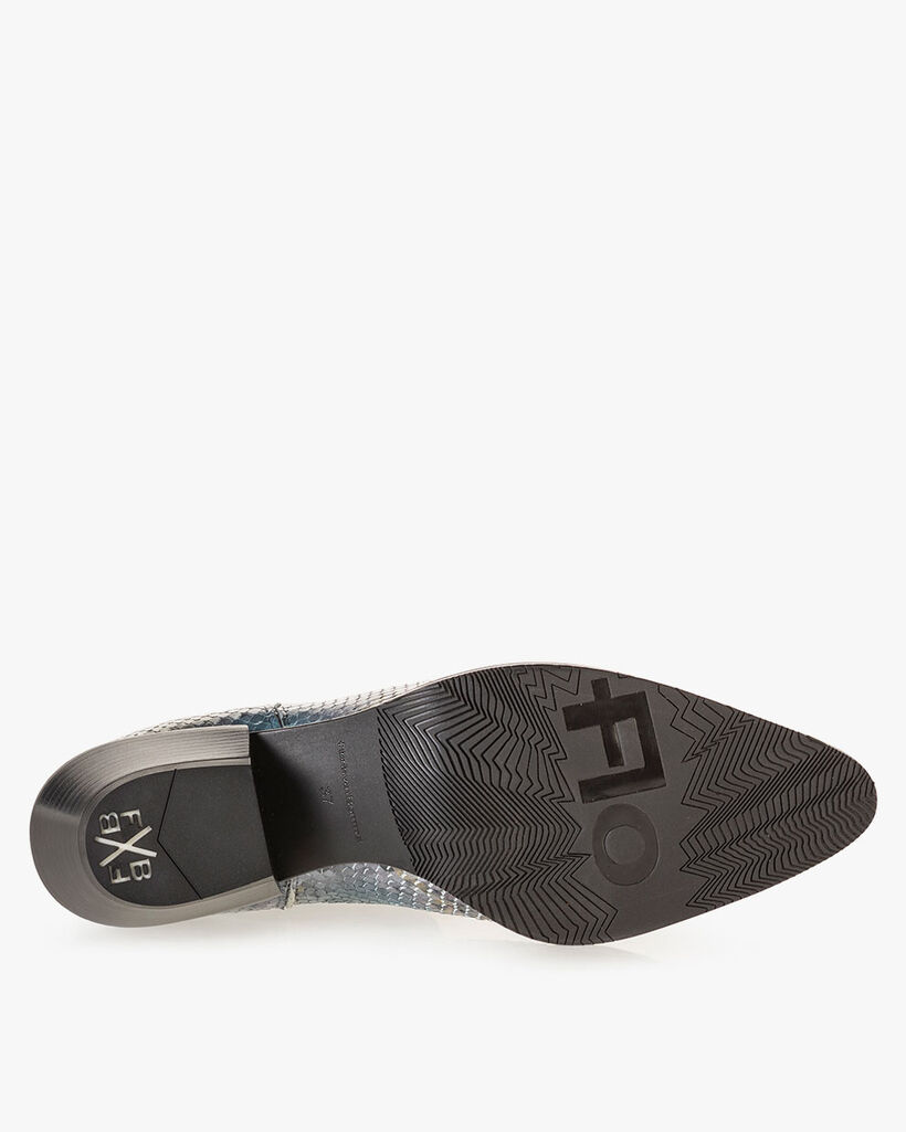 Boot printed leather blue