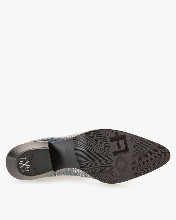 Boot printed leather blue