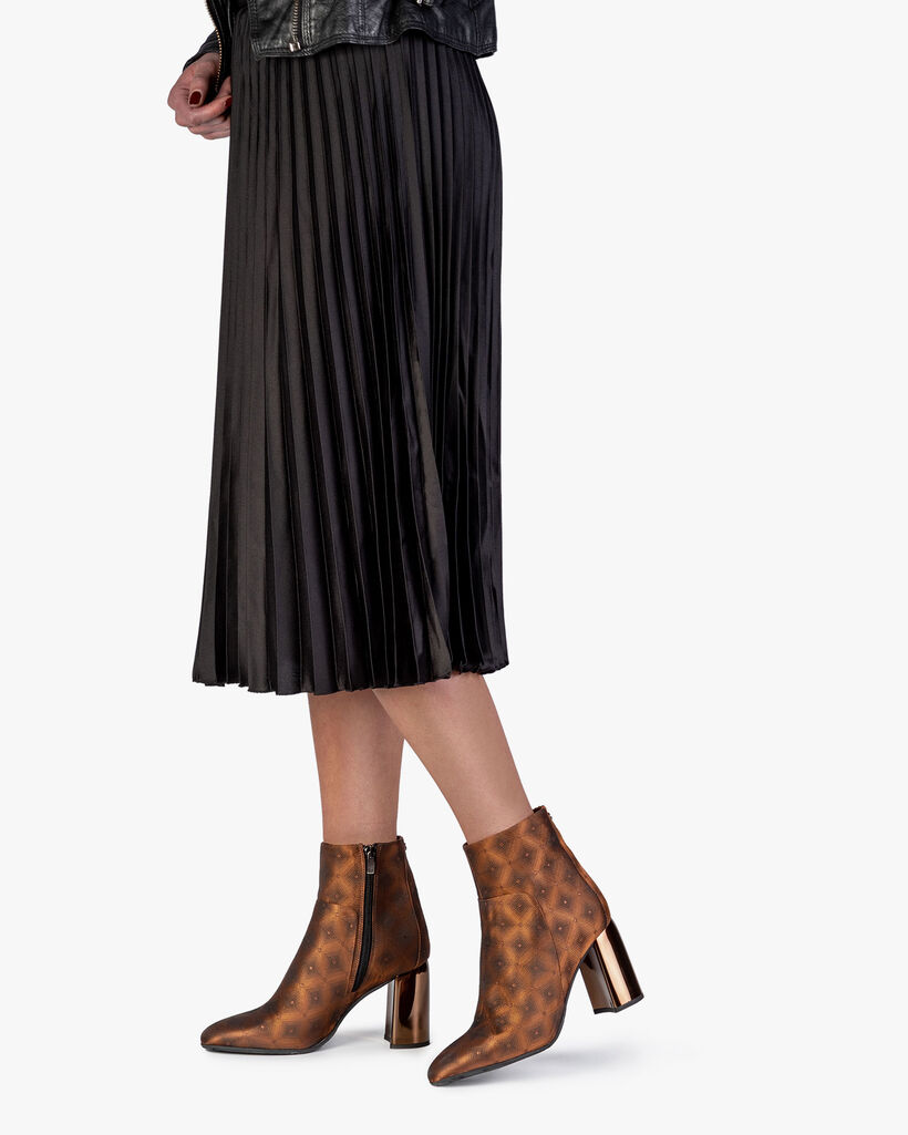 Ankle boot textile with print brown