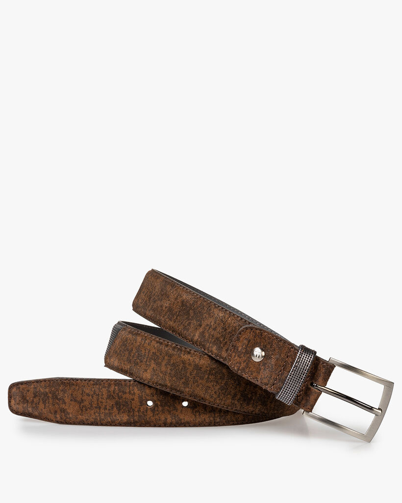 Cognac Brown Suede Belt