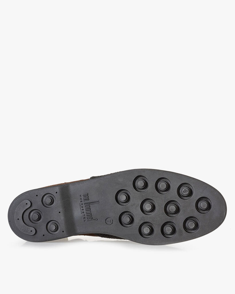 Suede leather Chelsea boot dark brown