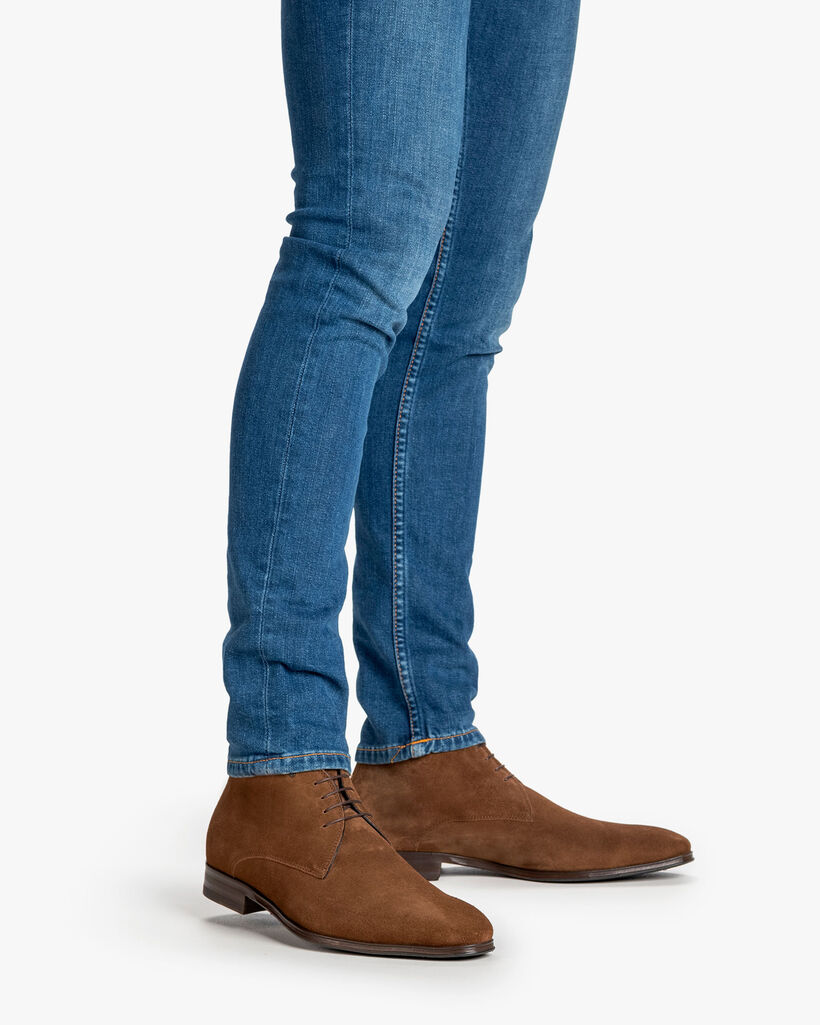 Lace boot suede brown