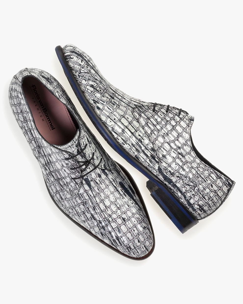 Lace shoe patent leather white 18167/10 | Floris van Bommel Official®