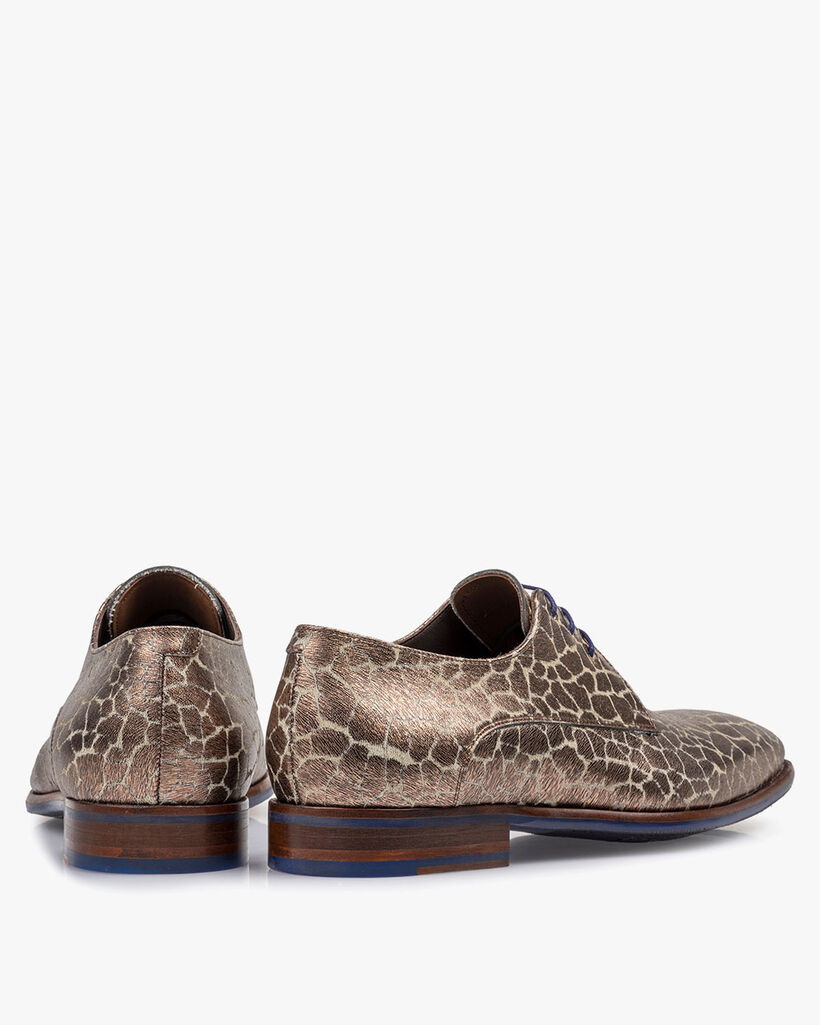 Lace shoe metallic bronze