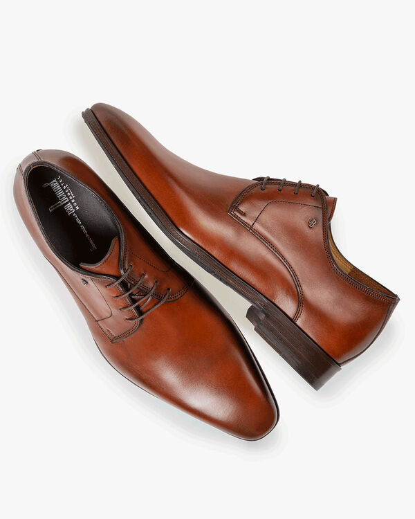 Lace shoe calf leather dark cognac