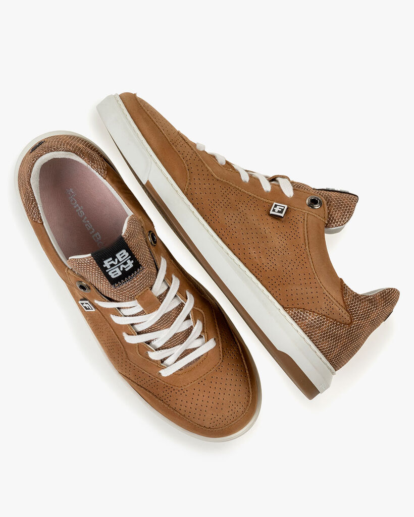 Sneaker nubuck leather cognac