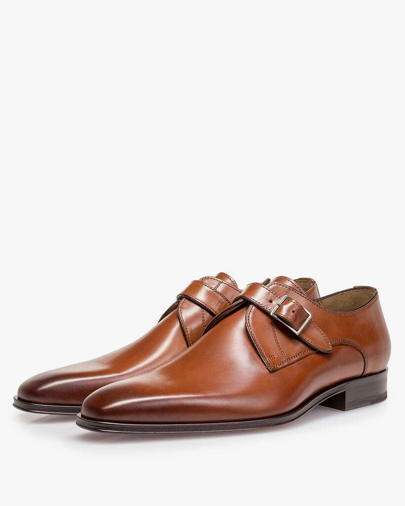 Monk strap calf leather cognac