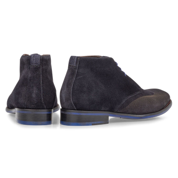 Lace boot blue with print