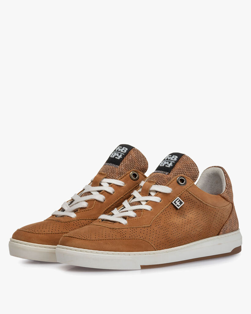Sneaker nubuck leather cognac