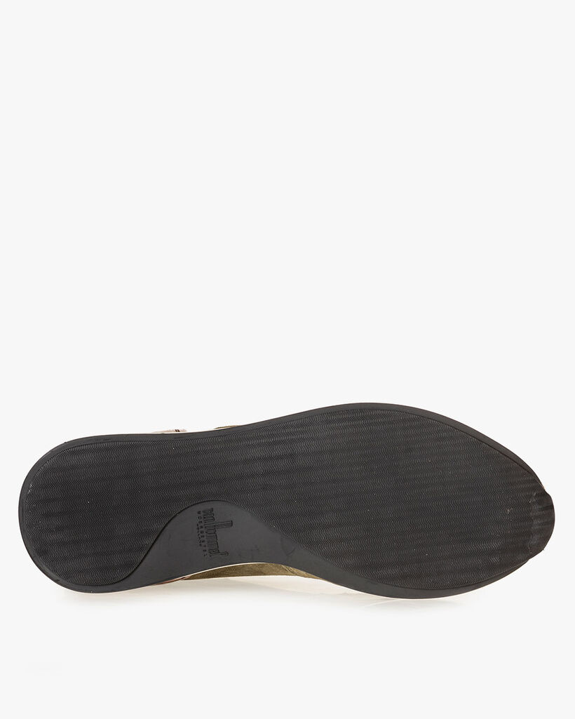 Sneaker green suede leather