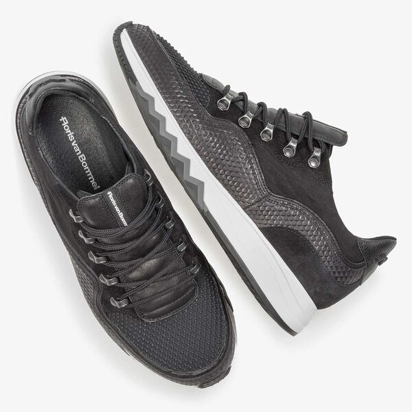 Dark grey nubuck leather lace shoe