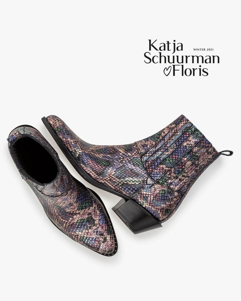 Chelsea boot metallic print pink