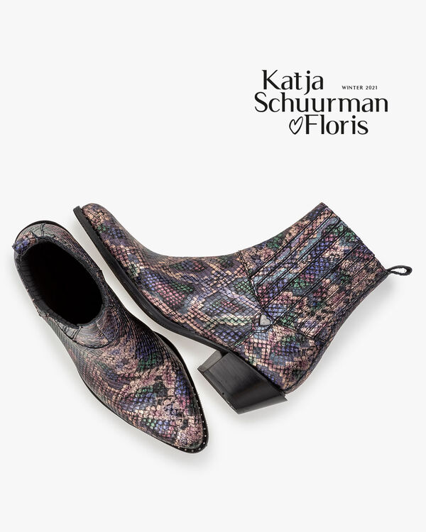 Chelsea boot metallic print pink