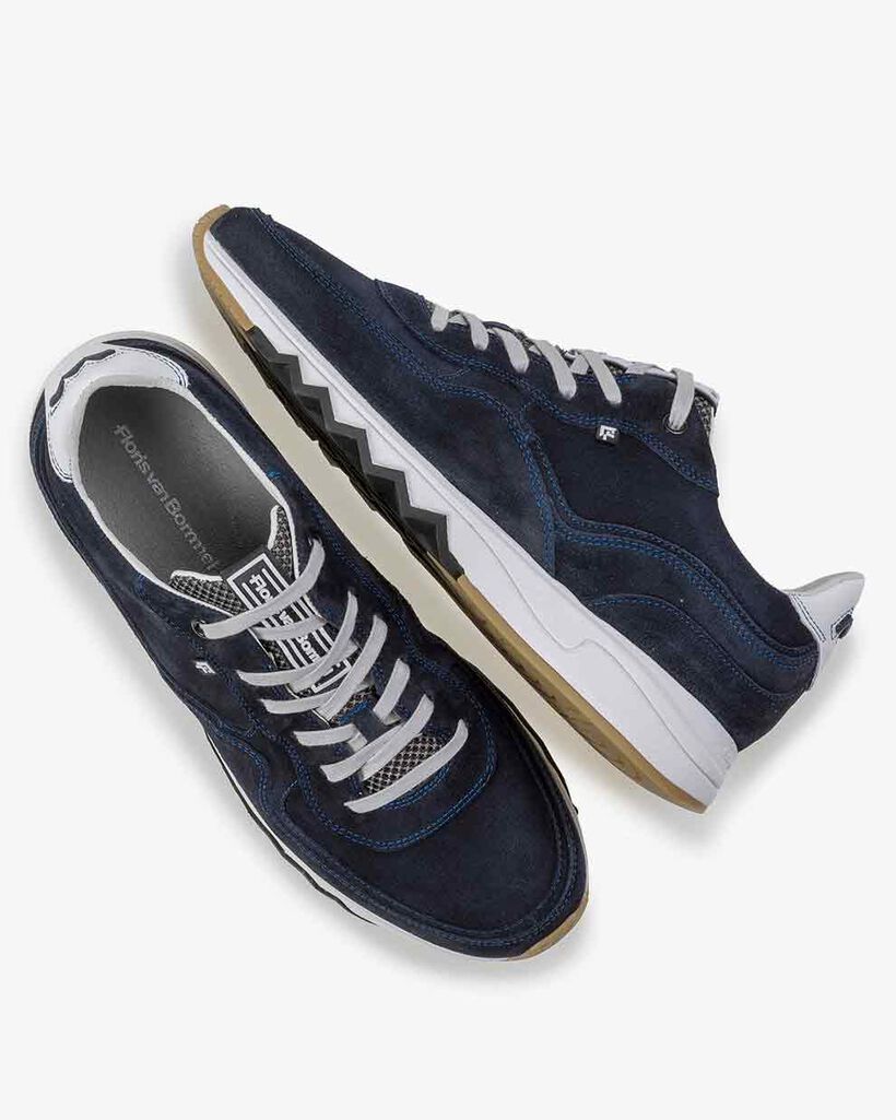 Nineti dark blue suede leather