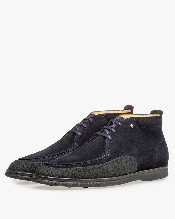 Mid-high suede leather lace boot