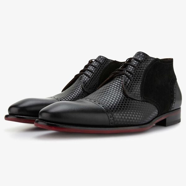 Floris van Bommel black leather lace boot