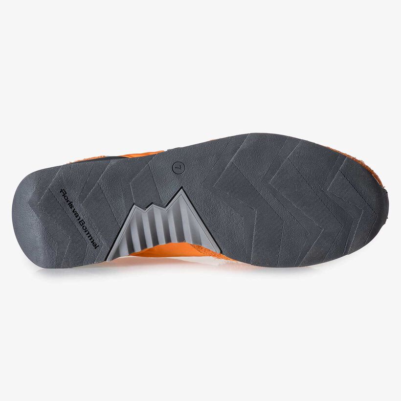 Orange-black suede leather sneaker