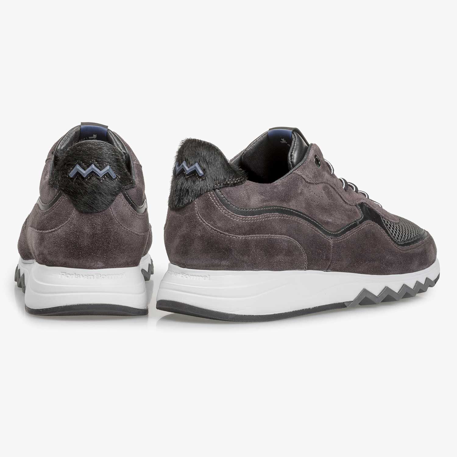 Anthracite and brown suede leather sneaker 16093 16 Floris van Bommel Official