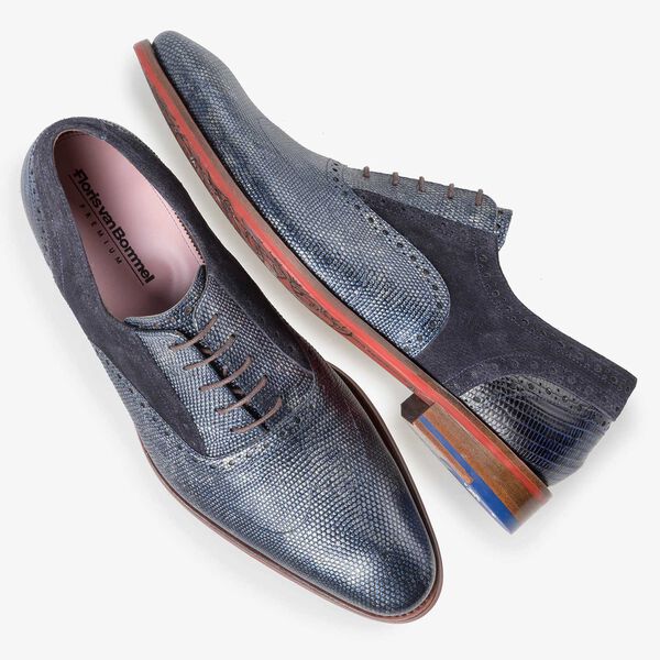 Blue Premium calf leather lace shoe
