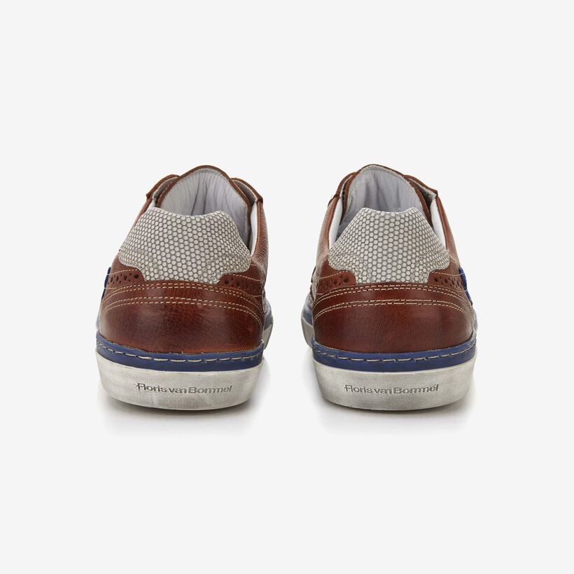 Floris van Bommel cognac coloured leather men's sneaker