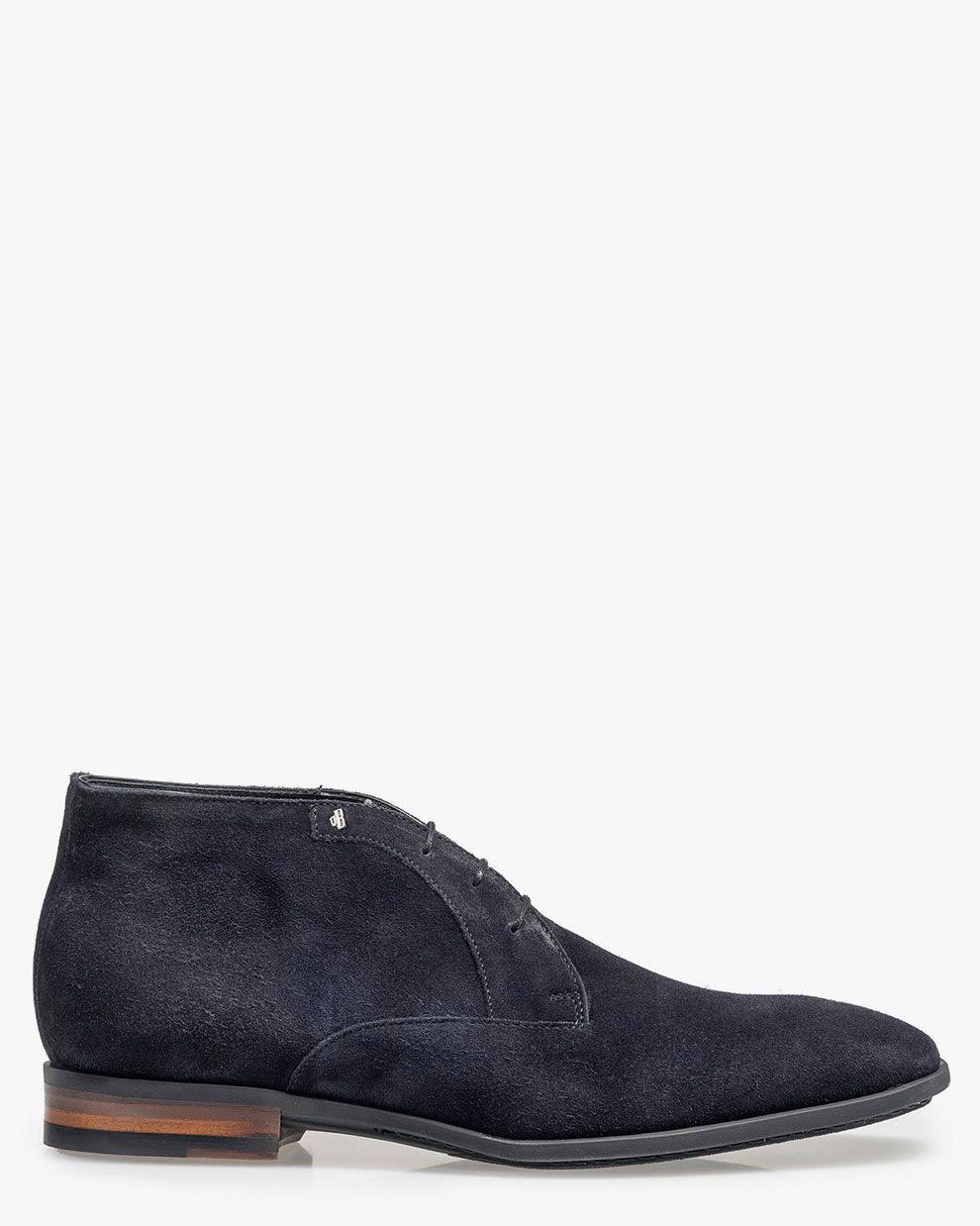 Floris van bommel top blauw suede