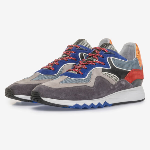 Multi-colour sneaker with blue details