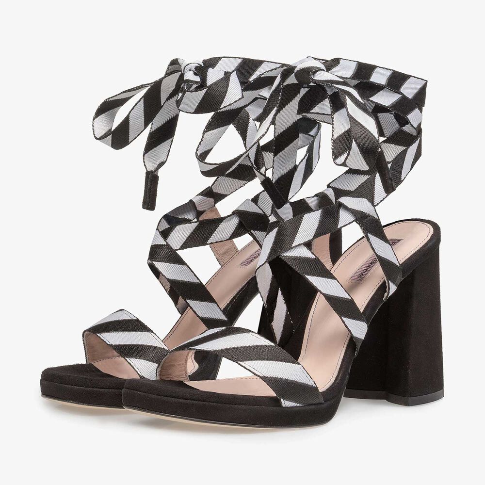 Black high-heeled sandal