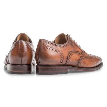 Dark cognac-coloured calf leather brogue