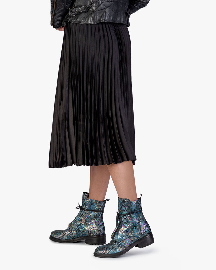 Lace boot snake print multi-colour