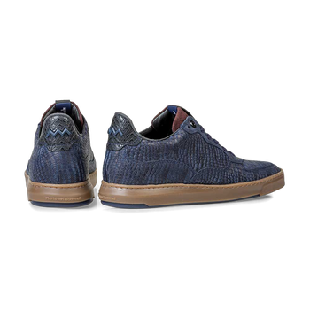 Sneaker reptile print blue